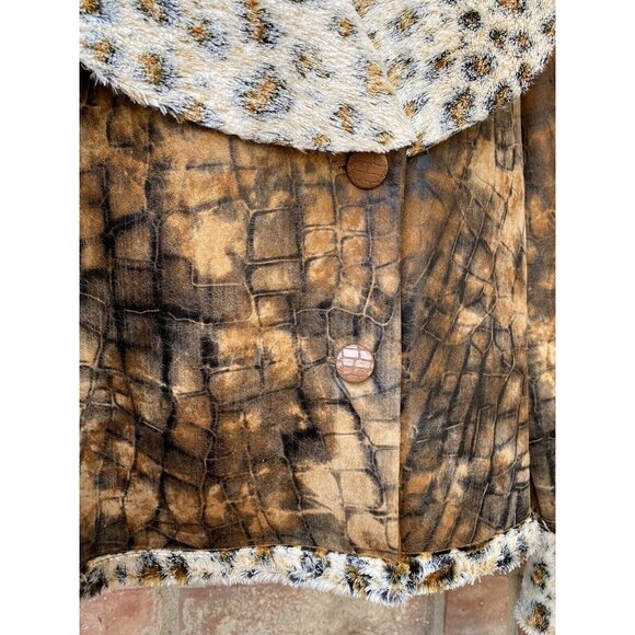 Womens 16 Tiger Cheetah 2 Button Brown Luxury Mob Wife Jacket by Joseph Ribkuff - Picture 6 of 13